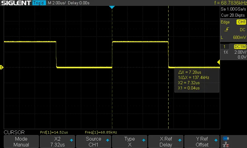 copie d'écran d'oscilloscope